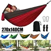Single Person Portable Outdoor Camping Hammock With Nylon Color Matching Hammock High Strength Parachute Fabric Hanging Bed 1