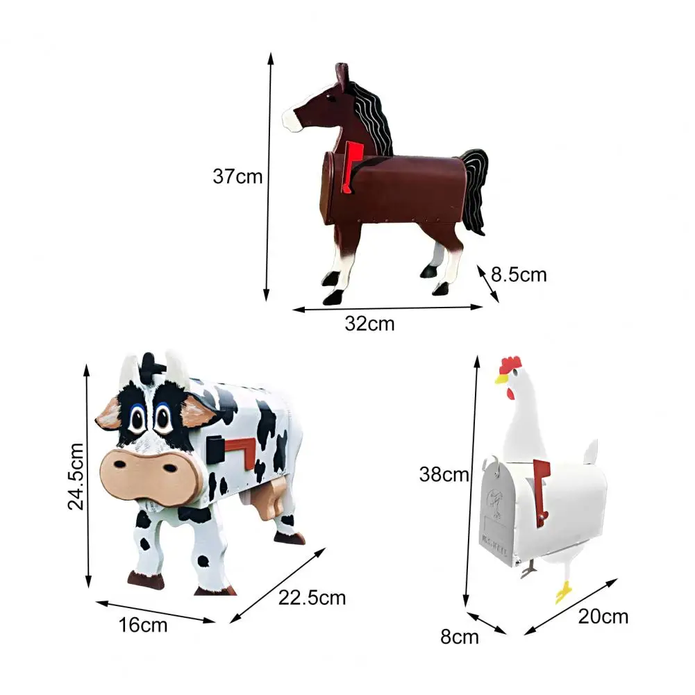 Excellent Post Box Interesting Decorative Perfect Gift Outdoor Farmhouse Horse Cow Chicken Shape Mailbox Ornament post mount mailbox miniature mailbox