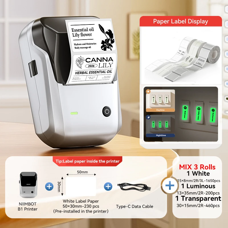 Wireless Thermal Label Printer - Portable Inkless Label Maker for Price Tags and Stickers