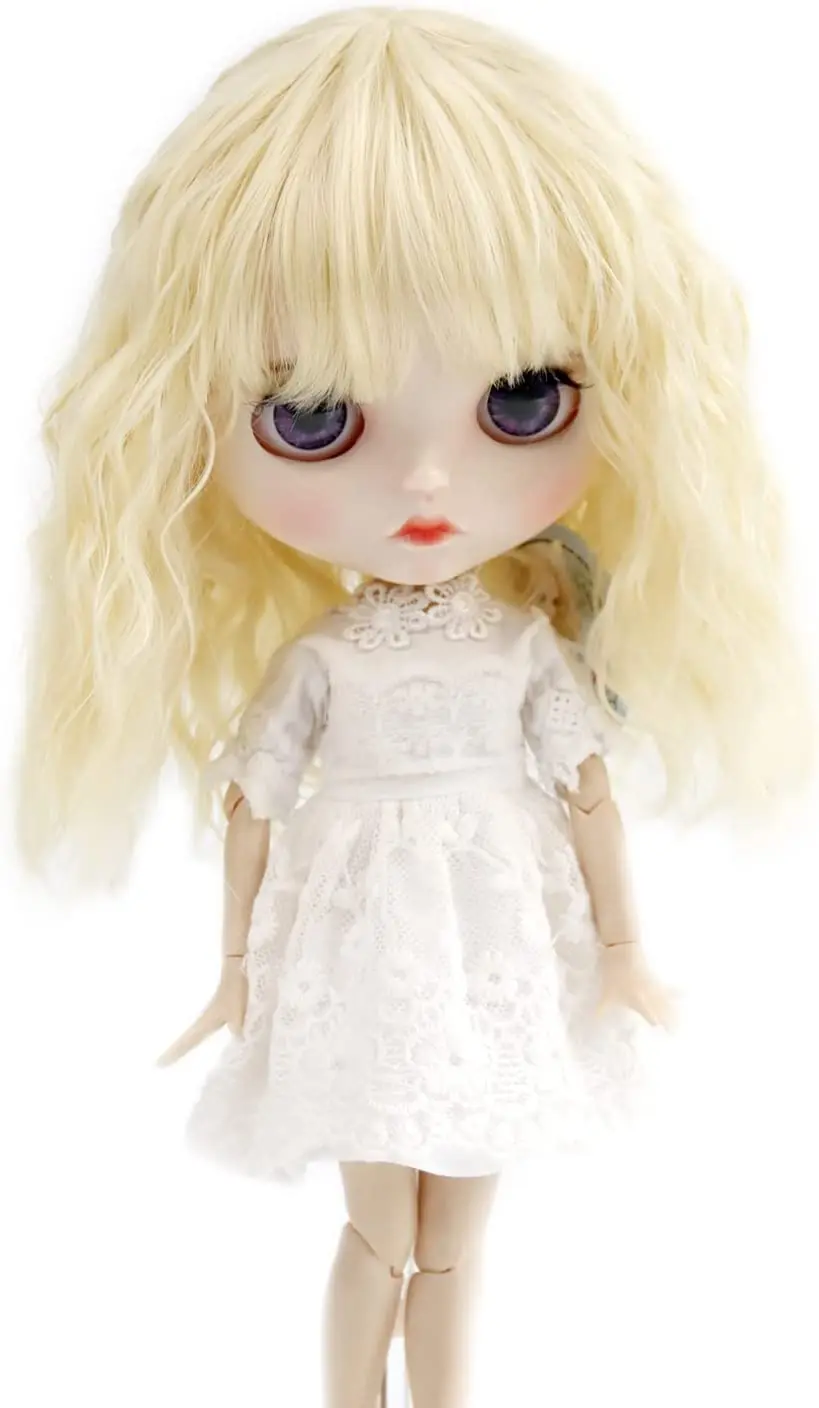 

Blythe Doll Hair 9-10'' 24-25CM Adorable Long Wave Doll Wigs Synthetic Mohair Blythe BJD Doll Hair