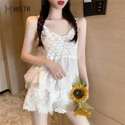 Bohemian Cutout Lace Hook Floral Drawstring Loose Safety Leggings Casual Shorts