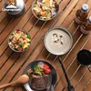Steel Camping Tableware Set (4pcs) Campingmoon S395 Camping Bowl Plate Dinnerware Set 5