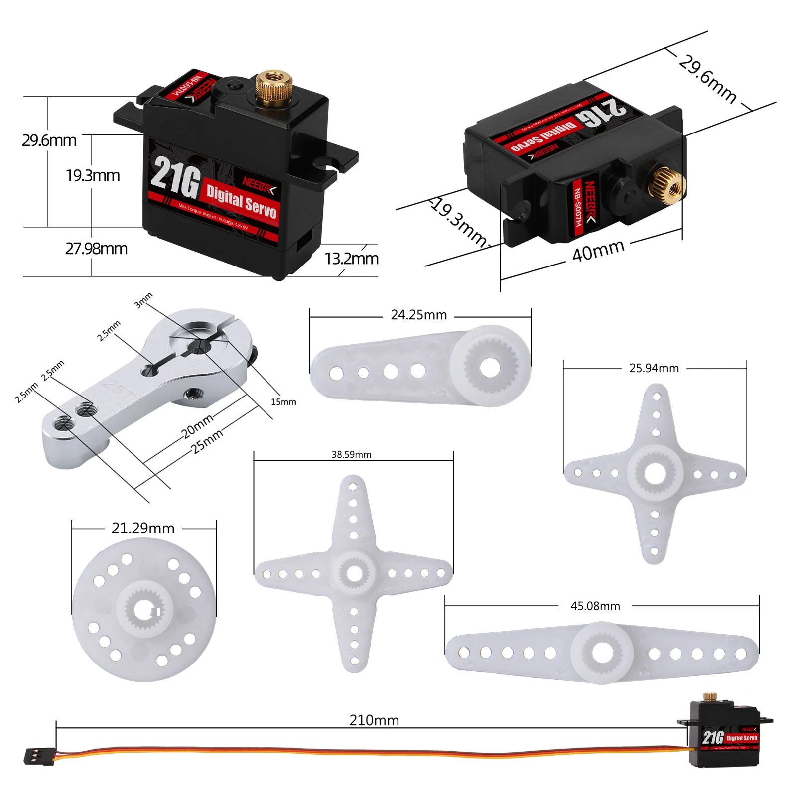 NEEBRC 2322 2600KV Außenläufermotor AM32 45A ESC 21g Servo für 1/12 RC Car Crawler Monster MN99S MN82 Modell Upgrade Power Teile – Detail 15