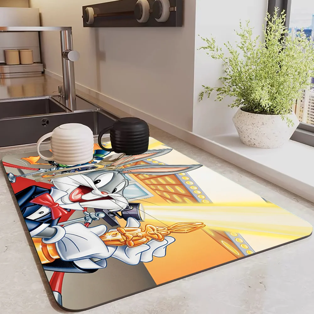 Funny Cute Rabbit Wolf dog Cartoon Table Drain Pad Tabletop Absorbent Draining Mat Tableware Mats Placemats for Table Decor 3