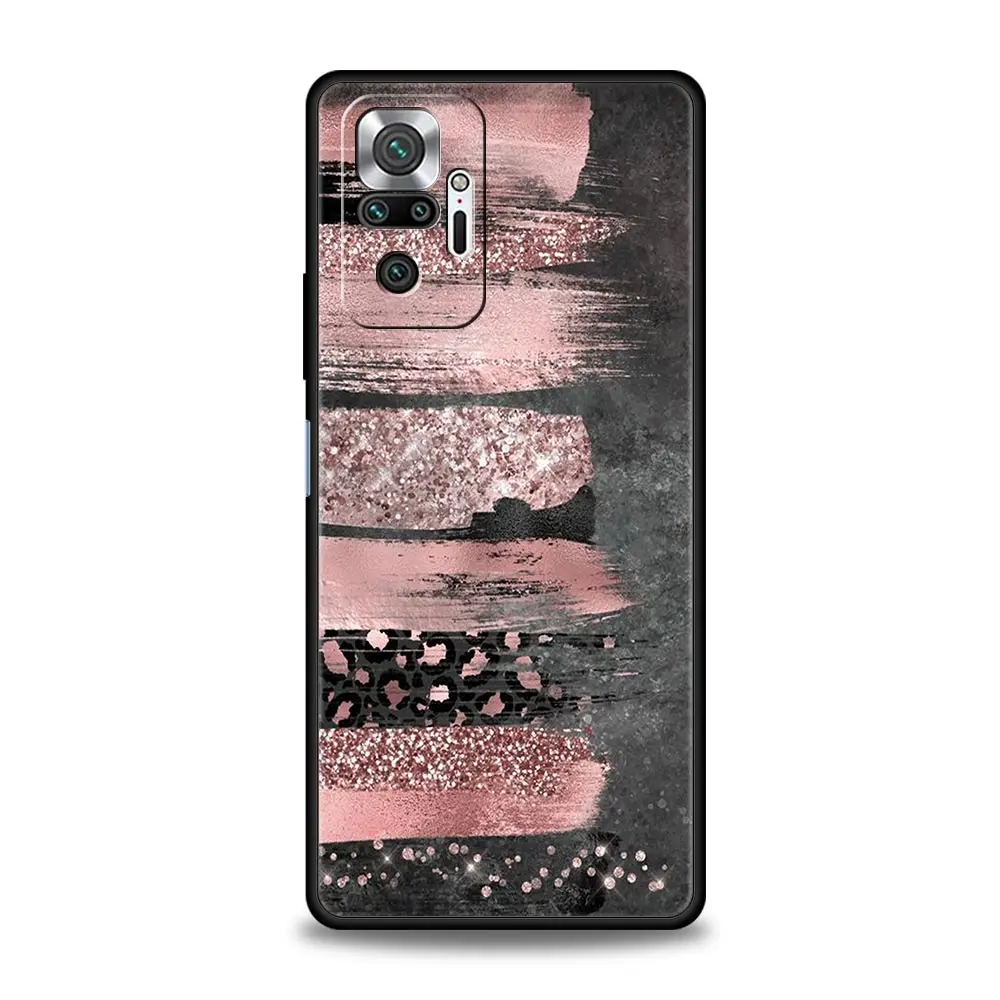 Gold Pink Rose Glitter Hearts Phone Case Cover