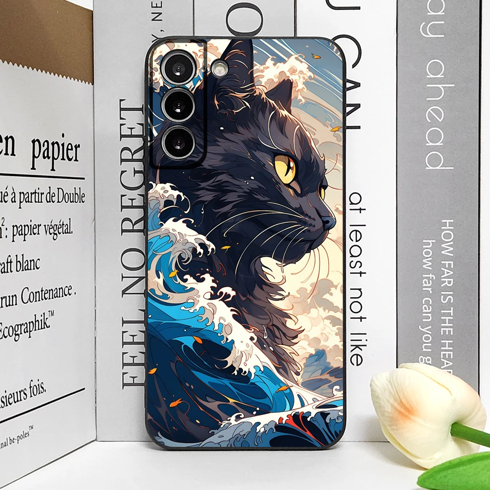 Japan The Great Wave of Kanagawa Cat Art Phone Case - Ultra Soft Cover