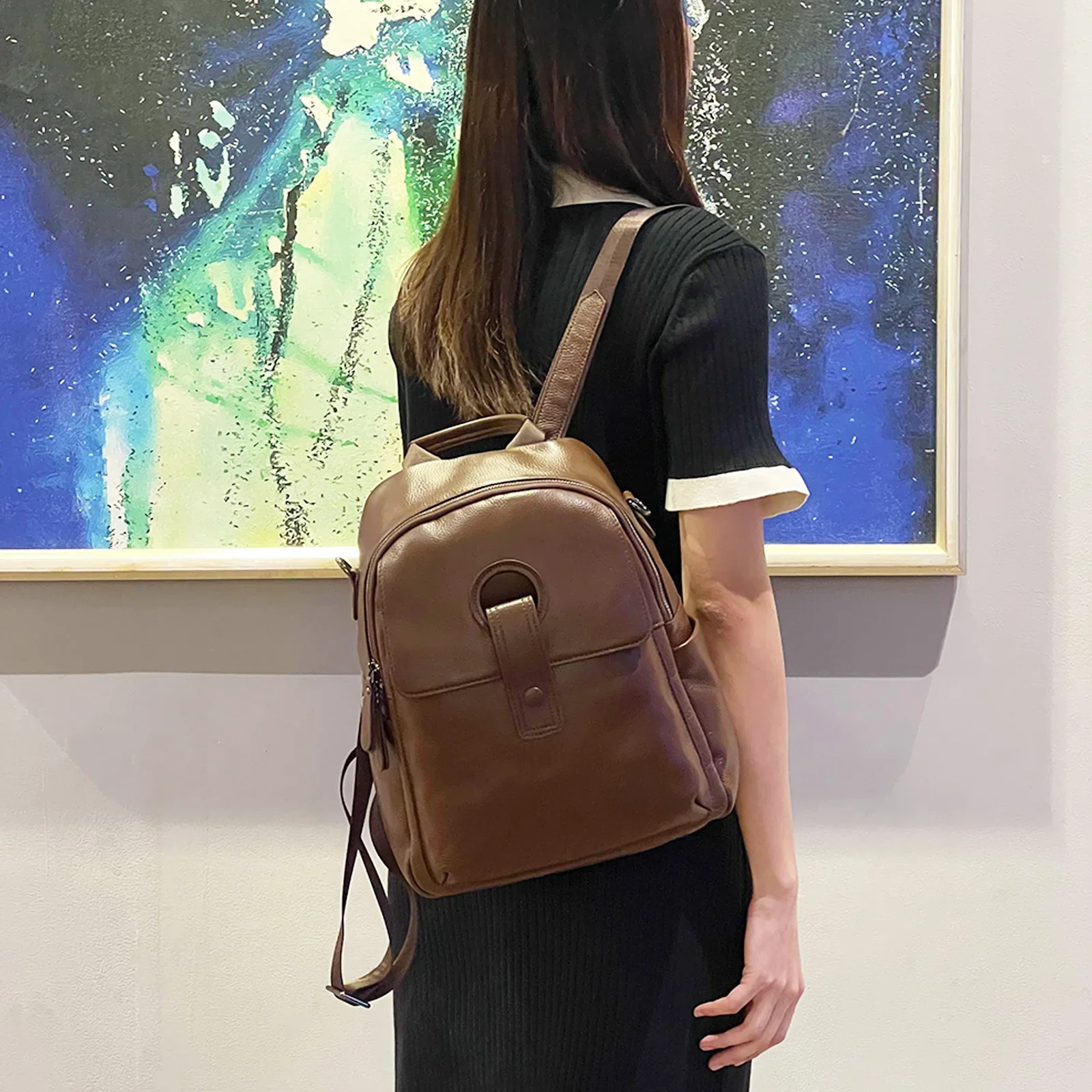 MIYA GARDEN Bags For Women Leather Women's Backpack Classic Men's Backpacks Genuine Travel Handbags Vintage Bag Female Bag