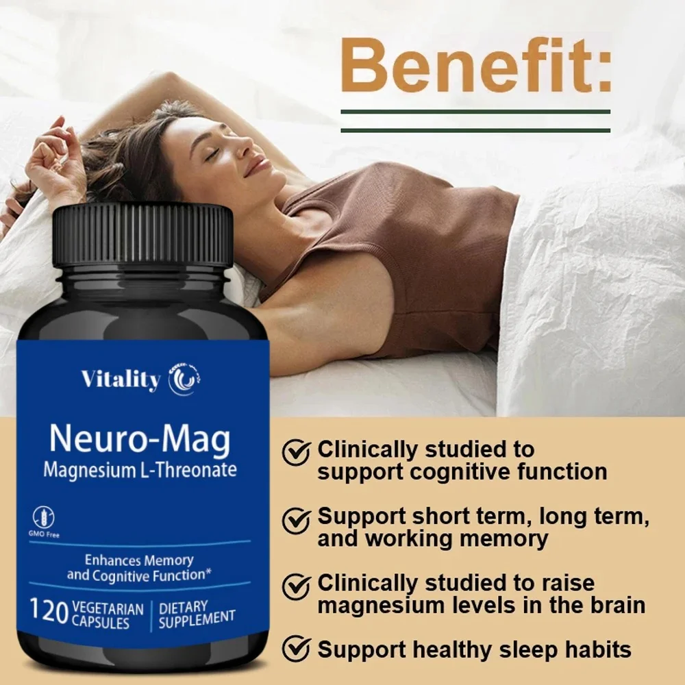 Magnesium L-Threonate Super Absorbable Magnesium Vegetarian Capsules To Enhance Sleep Quality Focus Overall Cognition