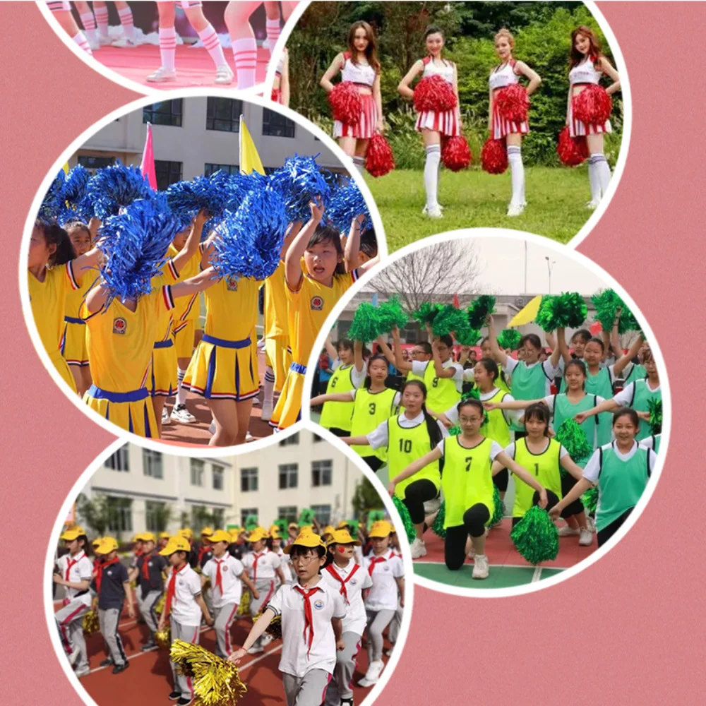 Matte Cheerleading Pom Poms Various Festive Occasions Sports Meets Cheerleading Cheering Ball Competition Venues PP Flat Handle For Cheerleading