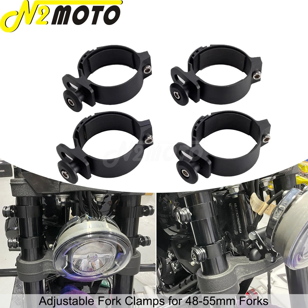 Adjustable Fork Clamp 48 55mm Forks Clip Hardware For Harley Dyna Softail Sportster Fat Street