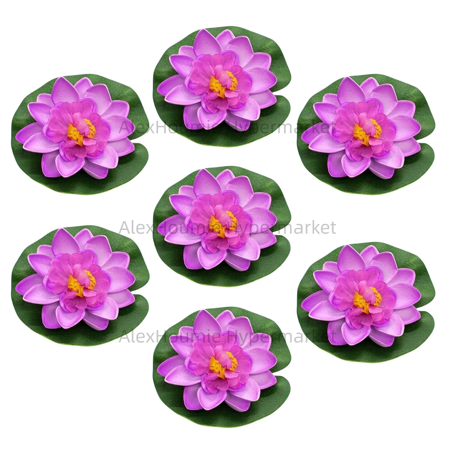 7-teilige künstliche schwimmende Schaumstoff-Lotusblume mit Seerosen-Pad, lebensechte Verzierung, perfekt für Zuhause, Garten, Teich, Dekorationen – Detail 10