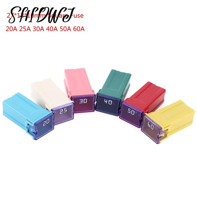 1Pcs Mini Square Fuse 20A 30A 40A 50A 60A Set Automotive Car Fuse with Plastic Box Assortment Auto car fuses kit