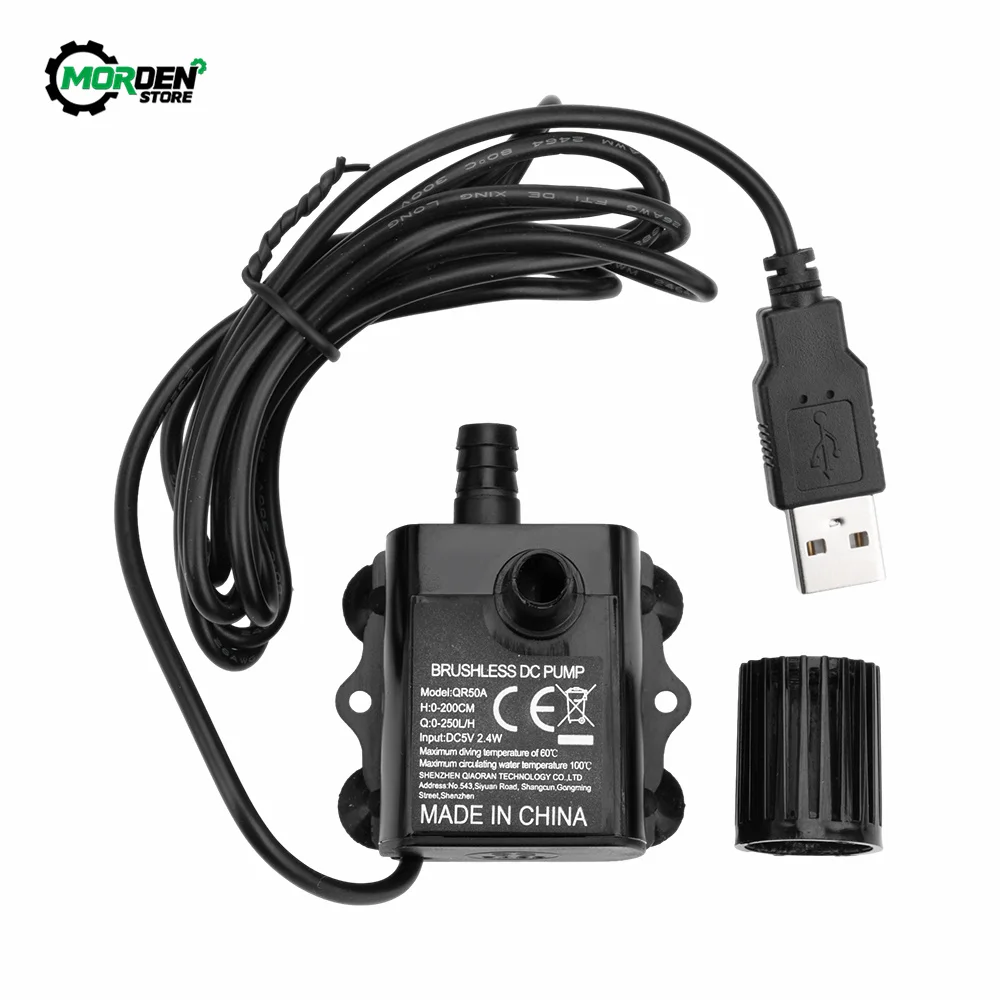 Water Pumps For Pond Garden Camping Supplies USB 5V 4.8W Ultra-quiet Mini Brushless Waterproof Submersible Fountain Aquarium water pump fish tank oxygen pump aquarium water pump fish tank pump
