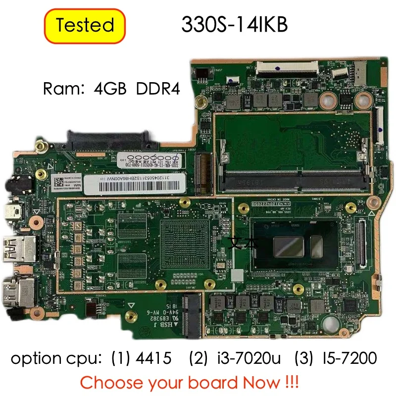 

330S-KBL 5B20R07657 5B20R07599 For Lenovo ideapad 330S-14IKB Laptop Motherboard 81F4 81JM
