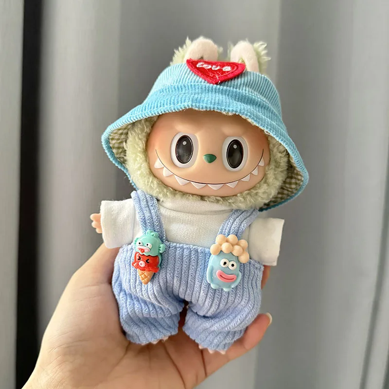17cm Plush Doll'S Clothes Outfit Accessories For Korea Kpop Exo Labubu Idol Dolls overalls set Clothing 2