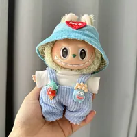 17cm Plush Doll'S Clothes Outfit Accessories For Korea Kpop Exo Labubu Idol Dolls overalls set Clothing 2