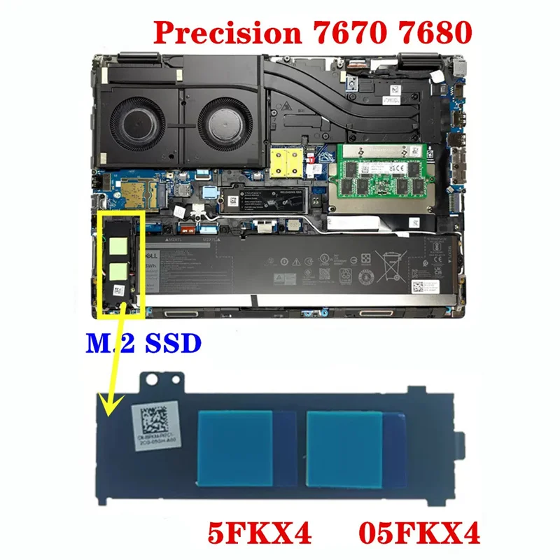 New Genuine Laptop M.2 SSD Heatsink Plate Bracket for Dell