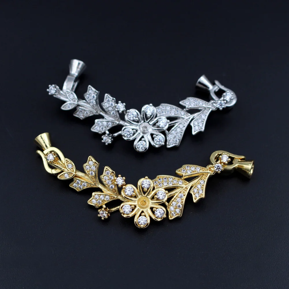 

1pc DIY Jewelry Findings Micro Paved Zircon Pearl Bowknot Butterfly Flower Clasps Fastener DIY Pearl Necklace Bracelet Making
