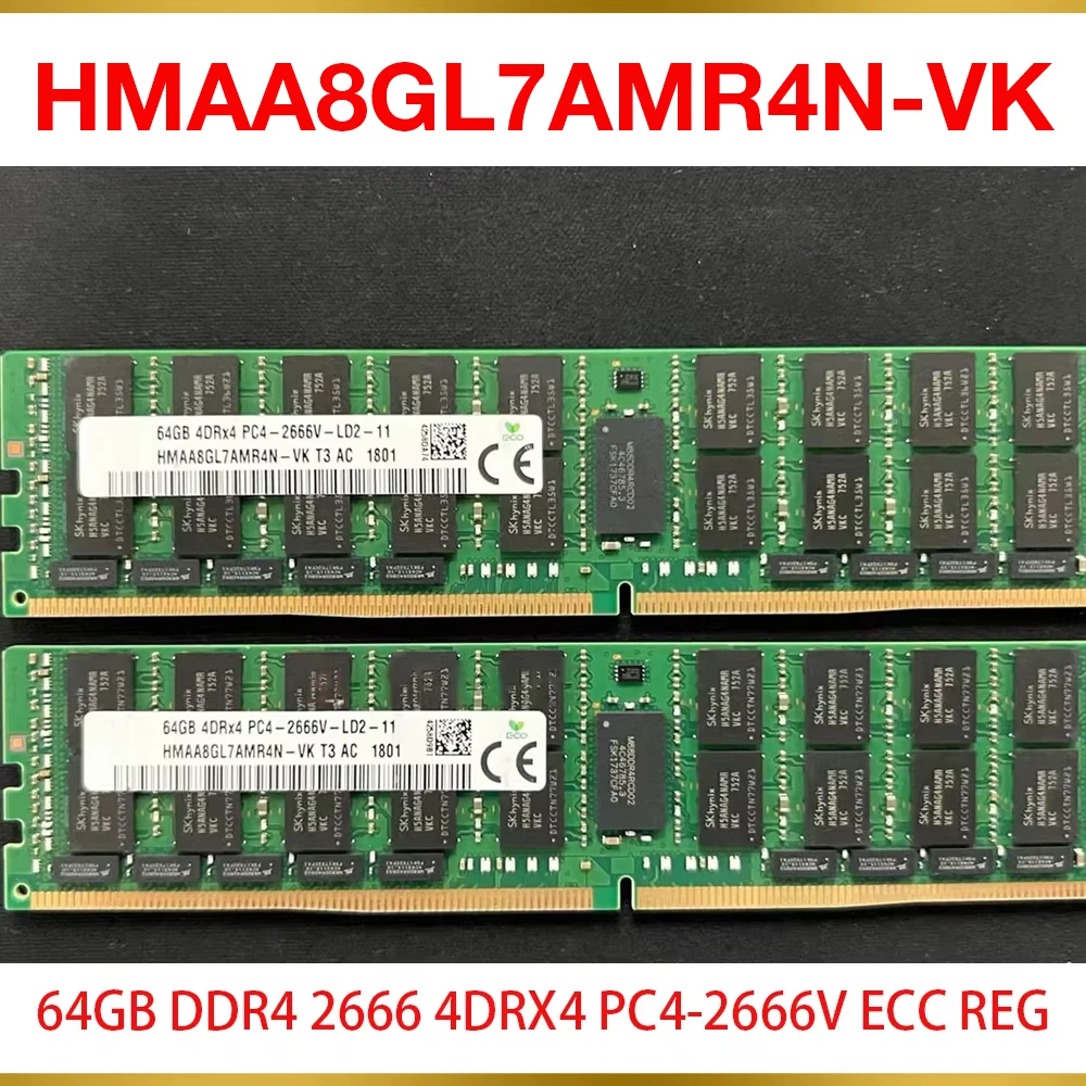 1 Pcs For SK Hynix RAM 64G 64GB DDR4 2666 4DRX4 PC4-2666V 2666MHZ ECC REG Memory HMAA8GL7AMR4N-VK 3 1 Pcs For SK Hynix RAM 64G 64GB DDR4 2666 4DRX4 PC4-2666V 2666MHZ ECC REG Memory HMAA8GL7AMR4N-VK