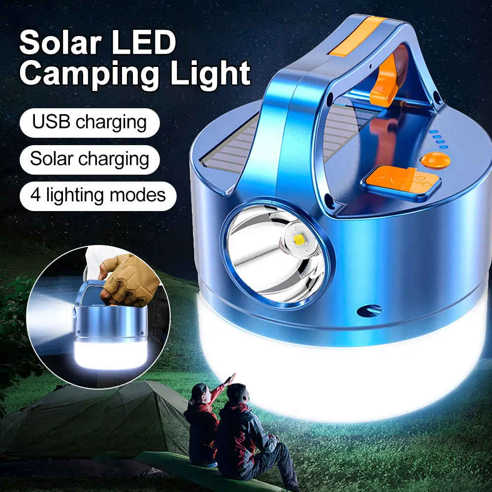Lanterna de Acampamento Lâmpada de Pesca ao ar Solar Portátil Alta Potência Usb Recarregável Lanterna Livre Luz Reparo Trabalho Emergência 30w Led 1 Computers & Electronics