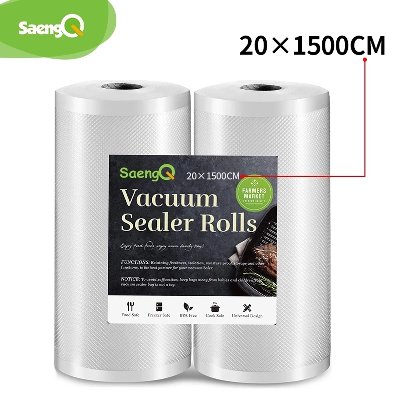 saengQ Vacuum Sealer bags Food Vacuum Bags Sous Vide Storage Bags For Kitchen Vacuum Packaging 1500cm/Rolls