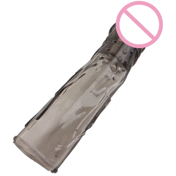 18cm Penis Extender Sleeve Reusable Condoms Delay Ejaculation Cock Rings Prostate Massager Sex Toys For Men Sex Products 4