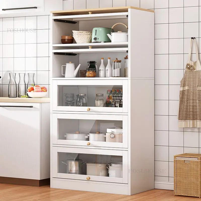 Modern Kitchen Cabinet Home Furniture Multi-layer Storage Cabinet Dining Sideboard Living Room Floor Tableware Electrical Racks