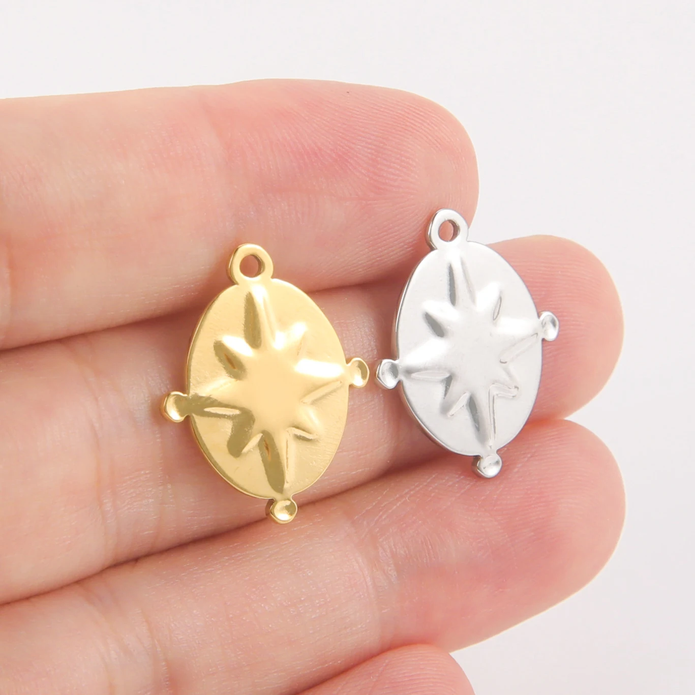 North Star Sun Stainless Steel Mini Pendant Charm