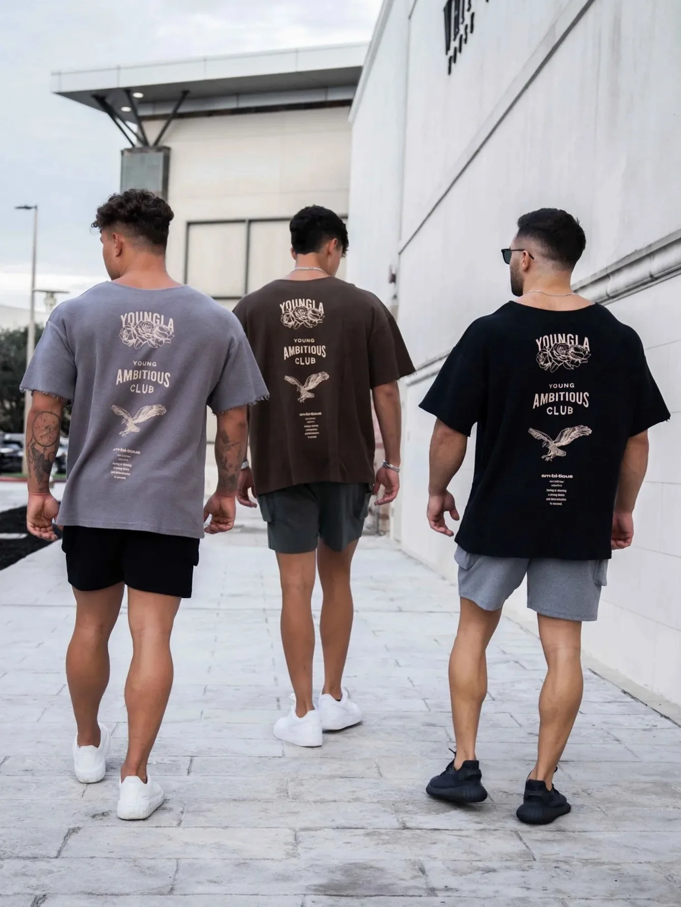 

Fashion Young New Men's Short-Sleeved T-Shirt Fitness Printed Round Neck Handmade Damaged Old Craft Terry Cloth Cotton Tops