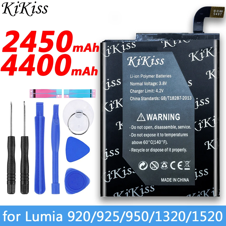 Kikiss Bl-4Yw Bv-T4D Bp-4Gw Batteria Per Microsoft Nokia Lumia 950 925 922 920 940 1320 1520 Bateria Bv-4Bw Bv-4Bwa