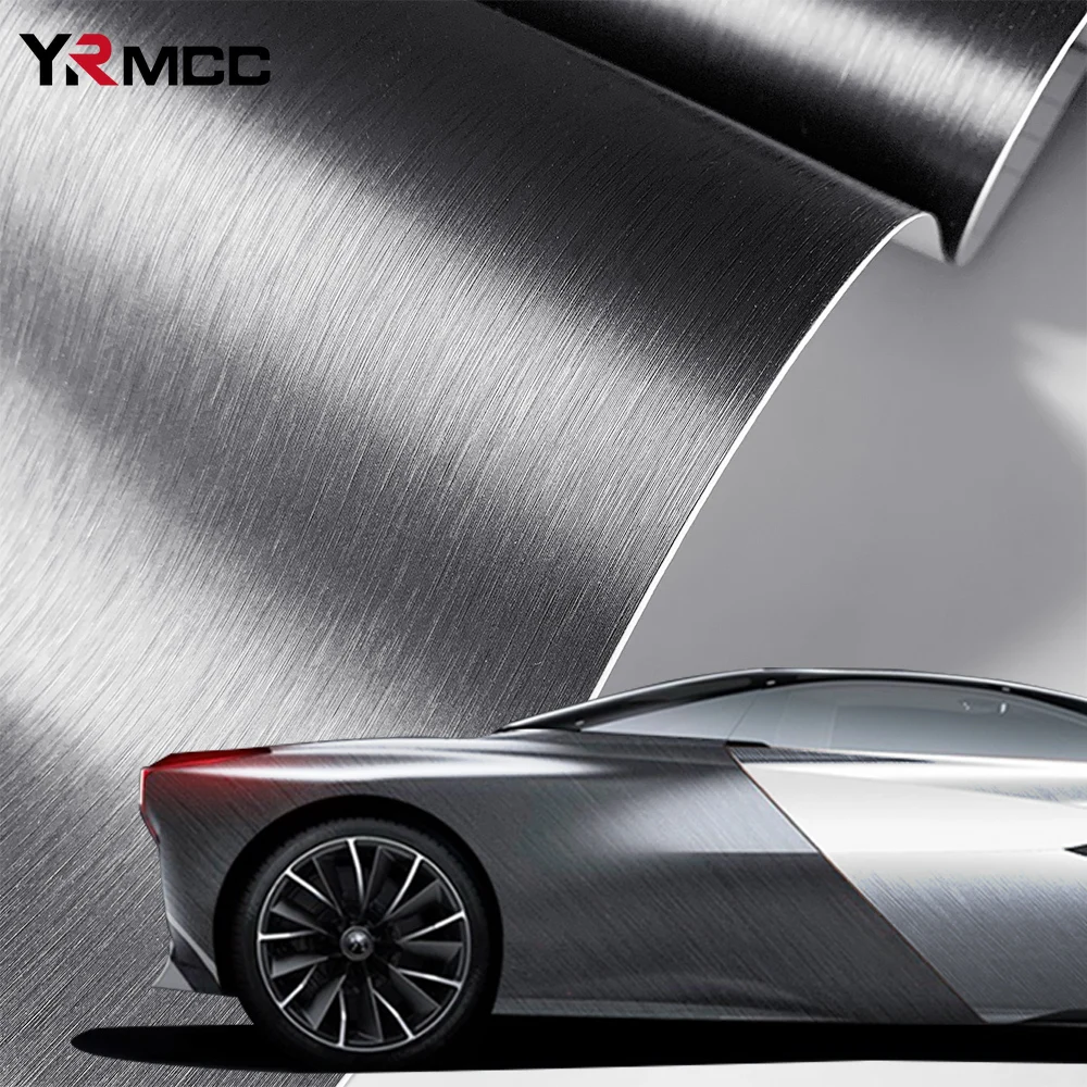 Silver Aluminum Brushed Vinyl Wrap – Sleek Adhesive Auto and Gadget Skin