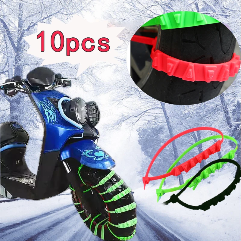 10pcs Car Tire Chains Winter Snow Anti-Skid Tyre Cable Ties Auto OutdoorChain Emergency Accessories