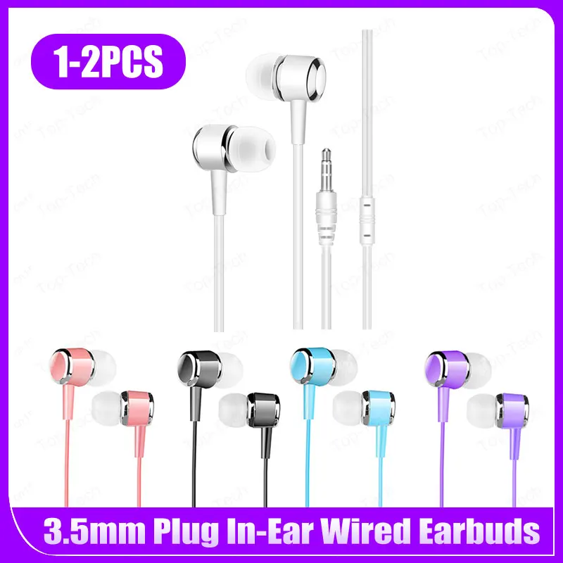 Wired Earbuds In-Ear Earbuds Universal 3.5mm Stereo Headphone Portable 3.5mm Plug for Mobile Phone PC Laptop Computer MP3