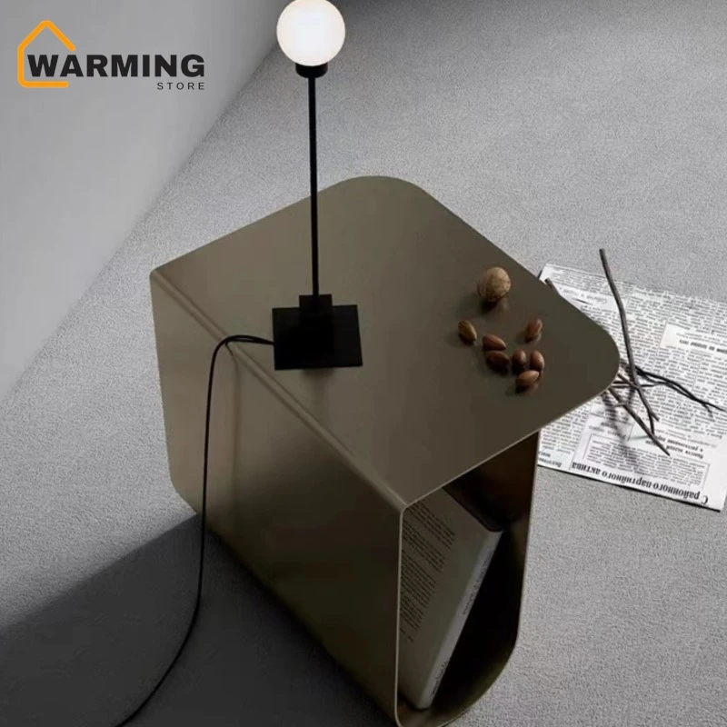Warming Light Luxury Small Coffee Table Simple Modern Creative Sofa Edge Table Stainless Steel Bedroom Small Bedside