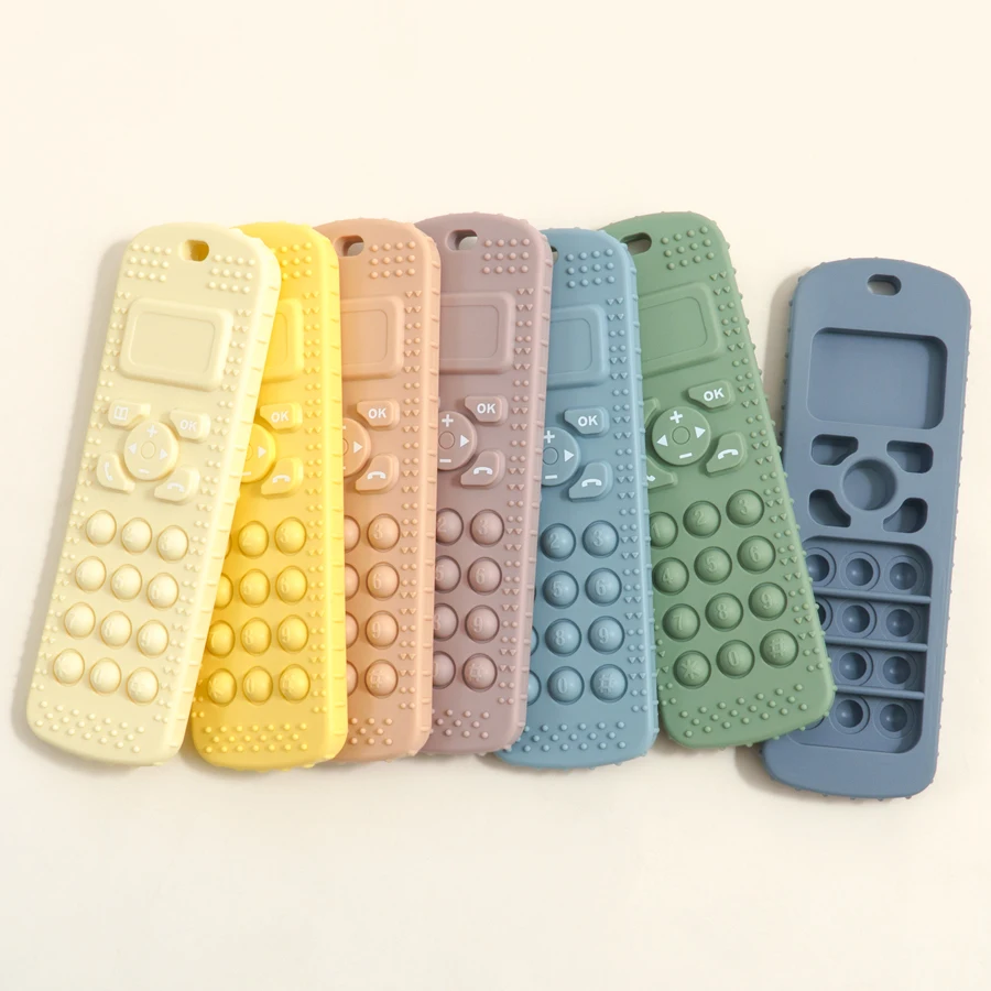 1PC Baby Silicone Teething Toys Remote Control Shape Teether Infant Chewing Toys Teeth Gum Sensory Baby Toy Newborn Accessories