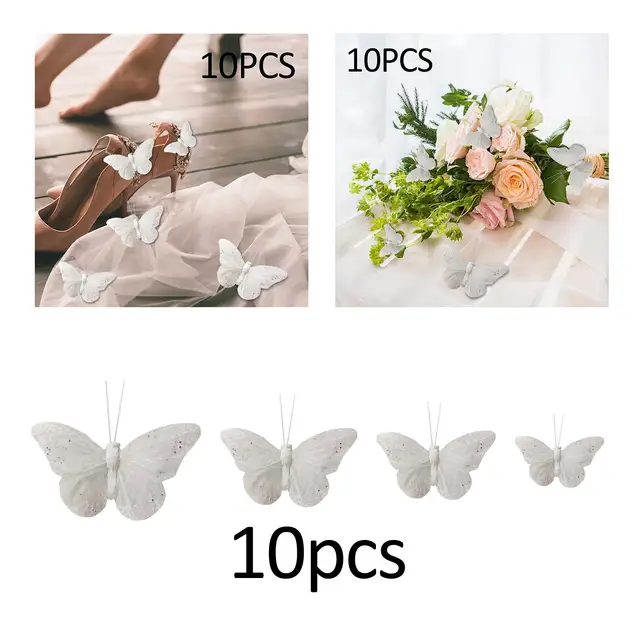 10Db Pillangó Fali Dekoráció Toll Pillangók Dísz Esküvői Ünnepekre - Image 5