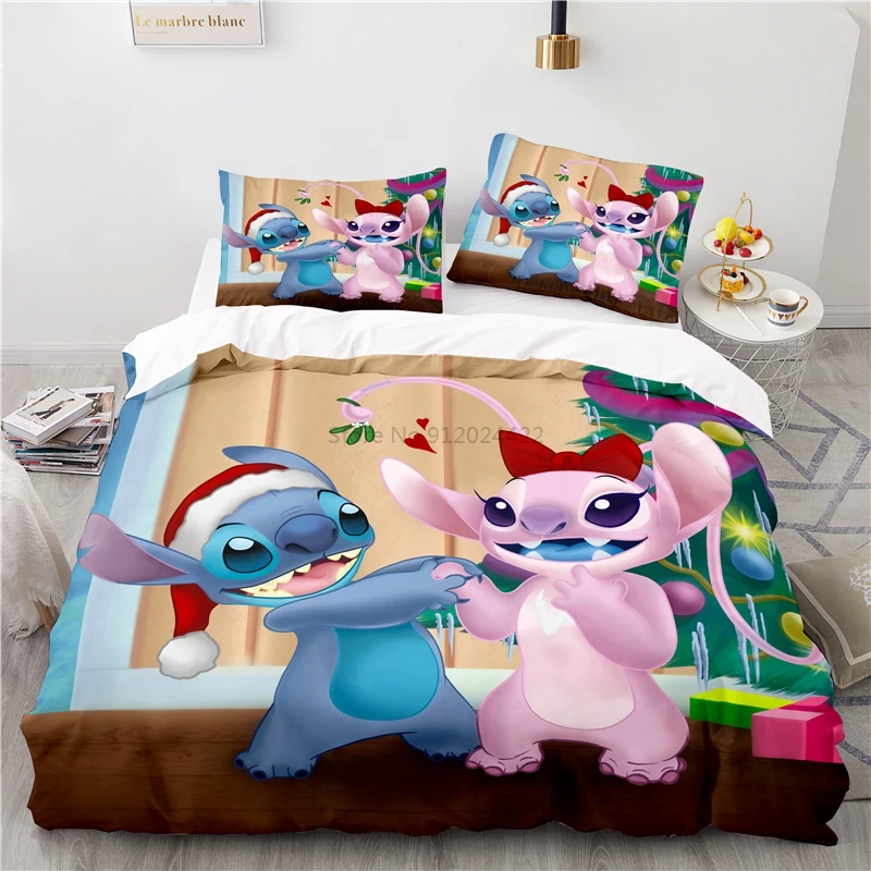 Classic Cartoon Stitch Bed Cover Set Pillowcase 3d Disney Bedding Sets Single Double Twin Full Queen King Size Duvet Cover Sets