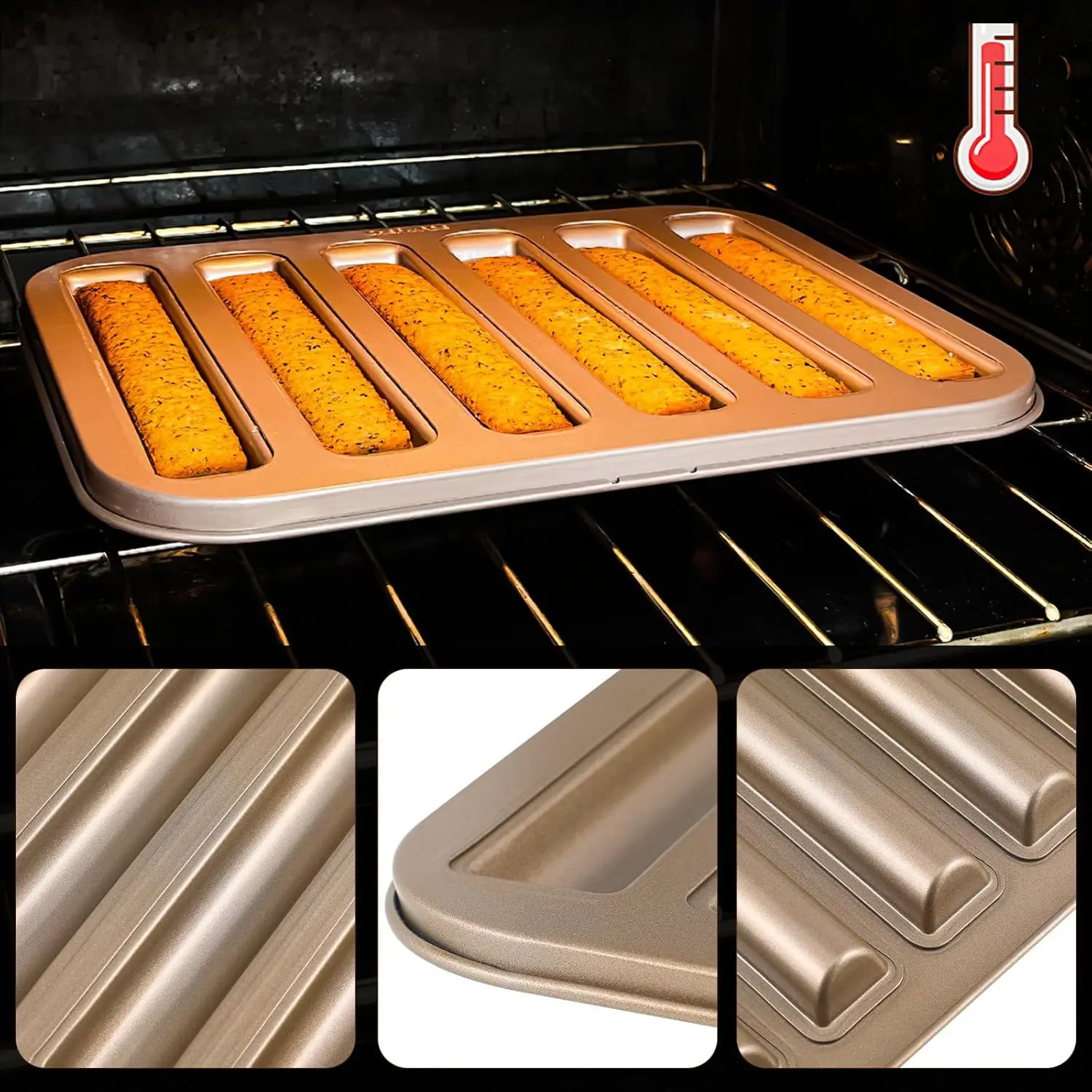 1PCS 6-Cavities Keks Stick Form Nicht-Stick Carbon Stahl 3D Zylinder Muffin Lange Streifen Kuchen Tablett küche Backen Werkzeuge Durabl – Detail 10
