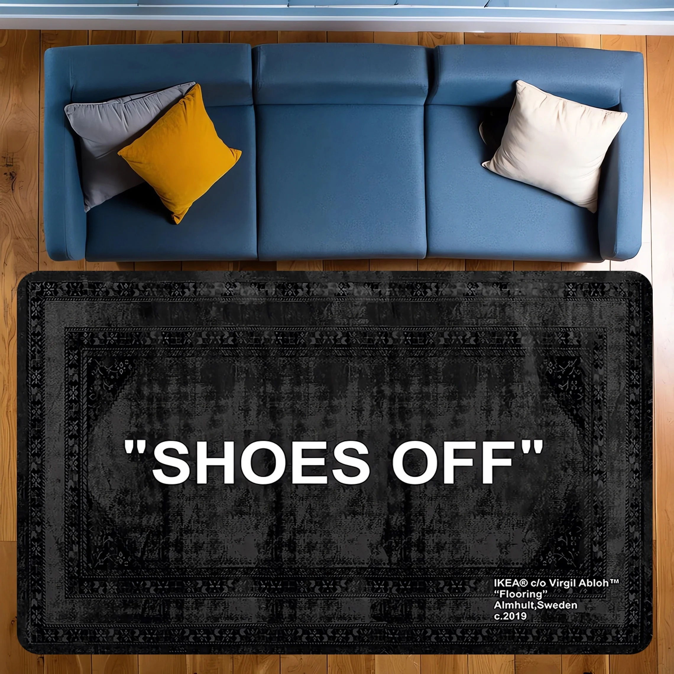 VIKAMA Fashion Eingangsteppich, rutschfester und verschleißfester Teppich, Fußmatte, Wohnzimmer, Schlafzimmer, dekorativer Teppich – Detail 4