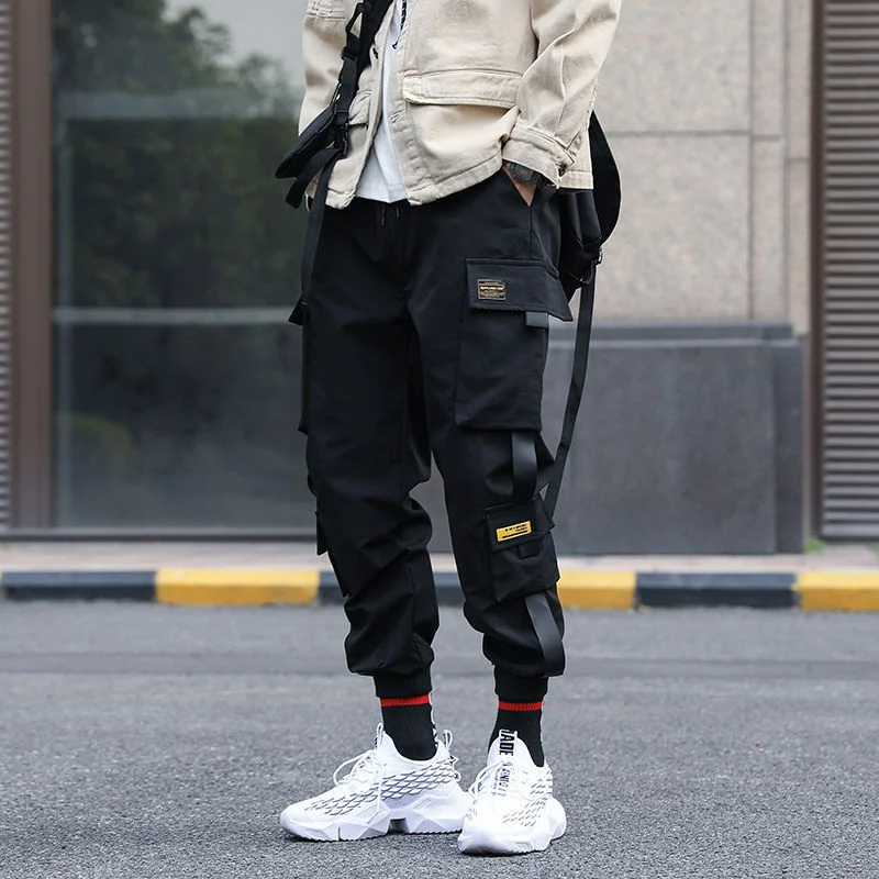 

Men's Korean Fashion Brand Loose Leggings Cargo Pants Men Casual Hip Hop Sweatpants Streetwear Trousers