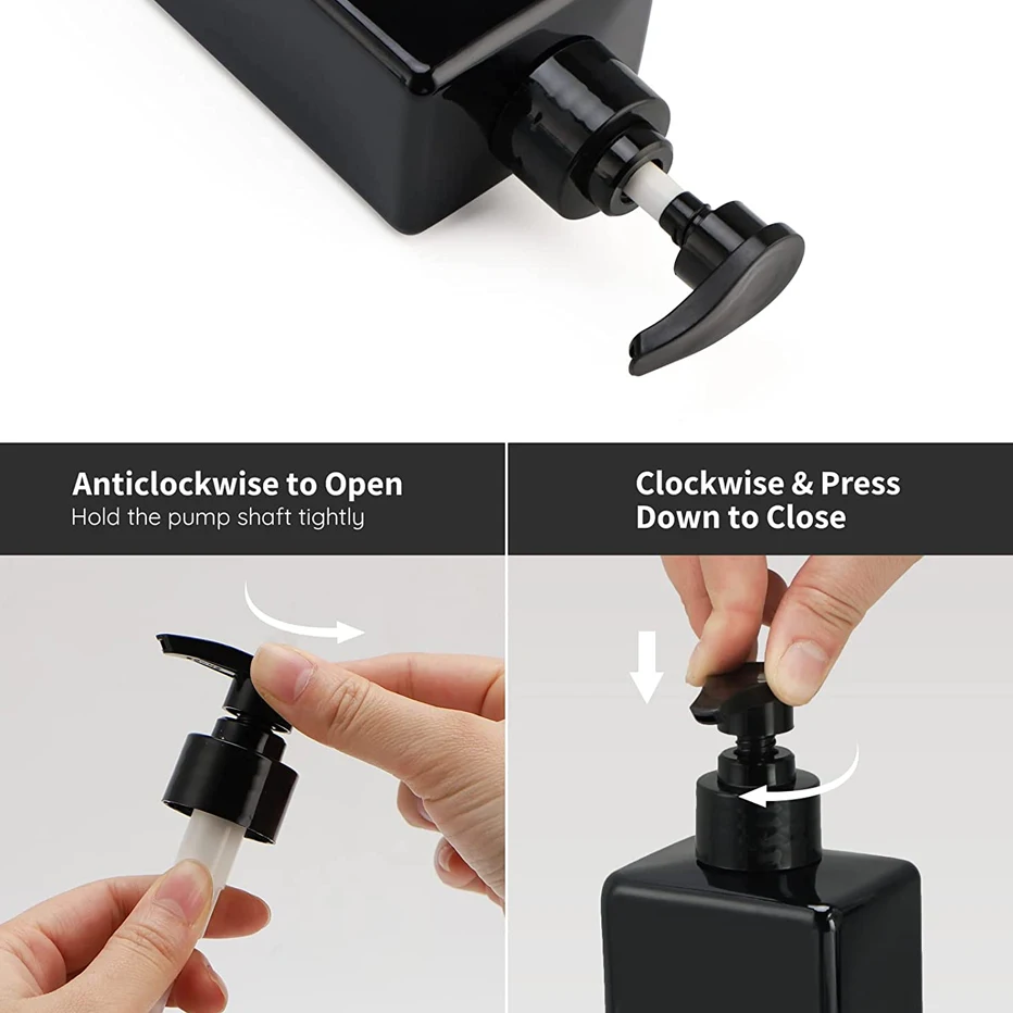 500ml Bathroom Soap Dispenser Refillable Square Shampoo Shower Gel Body Wash Bottle Lotion Dispenser Waterproof Label soap dispenser shampoo dispenser refillable bottle soap dispenser bottle
