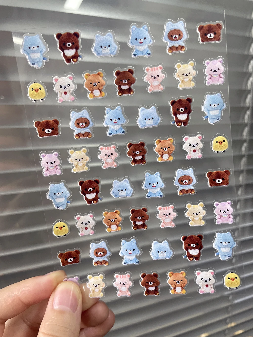 Kawaii Rilakkuma Expressions Nail Art Stickers - Cute and Waterproof Decals