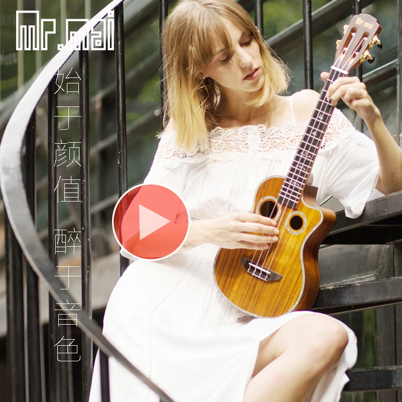 Mr.mai ML-T Tenor 26 인치 우쿨렐레 코아 우드 미니 하와이 기타 더블 사운드 홀 우쿨렐레 Gig 가방/튜너/스트랩/카포 포함