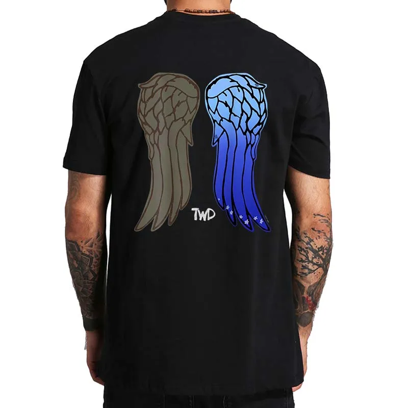 Daryl Dixon Wings T Shirt American Classic Horror TV Series Tshirt  For Men Women 100% Cotton EU Size Summer Soft Clothing