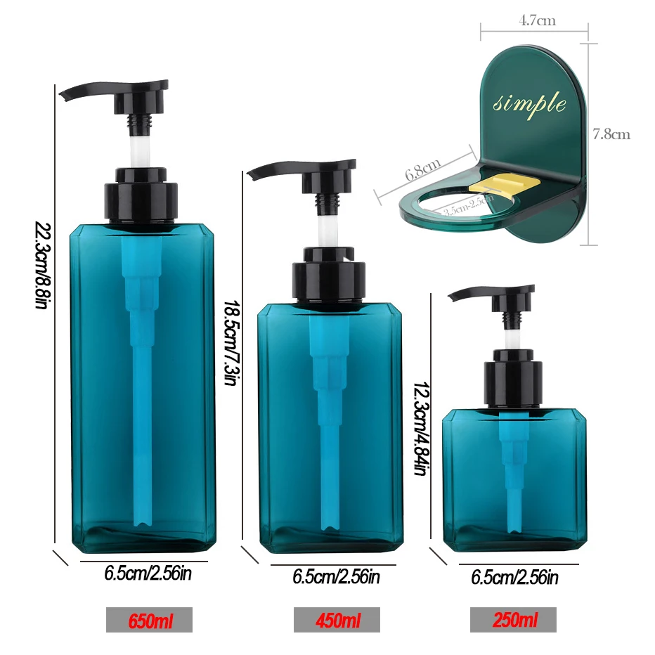 Square Plastic Refillable Soap Dispenser Shampoo Body Lotion Hand Dish Soap Pump Dispenser Bottle for Kitchen Bathroom soap dispenser shampoo dispenser refillable plastic bottles refillable bottle soap dispenser bottle