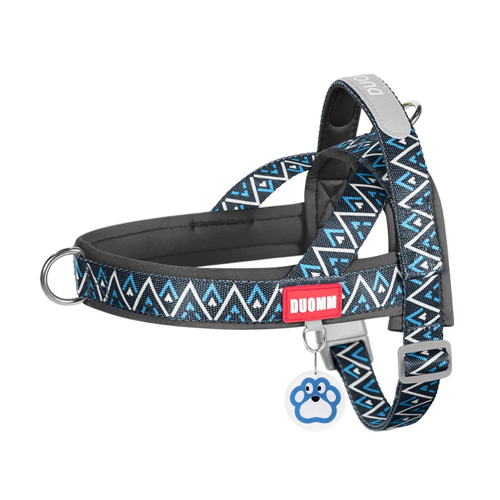 Fashionable Printed Dog Harness - Soft, Adjustable, No-Pull Padded Vest with Handle
