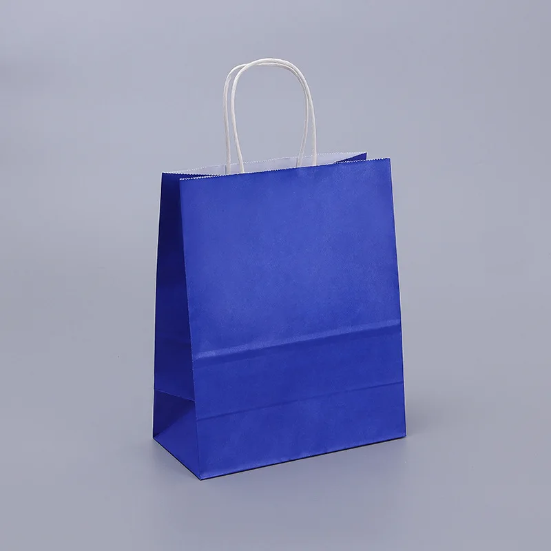 Bolsas de regalo de papel Kraft con asas, 10/20/30/50 unidades, para compras, manualidades, color marrón y blanco, para fiestas, suministros navideños