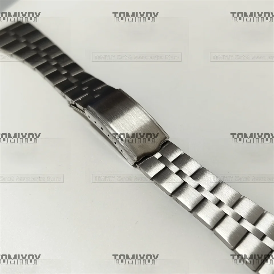 Stainless Steel Fold Buckle Clasp Wrist Belt Brushed Texture Silver Watch Band Strap Bracelet For Seiko Z040S Watch Accessories