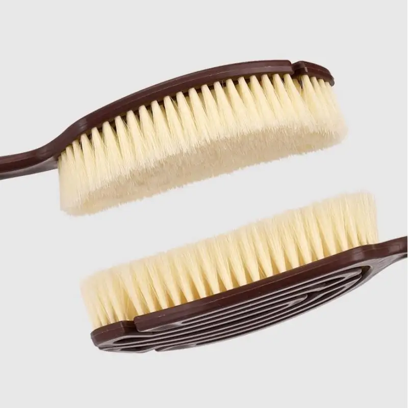 Spazzola per massaggio corpo 2 in 1 con manico lungo, spazzola per la schiena con setole naturali di cocco, spazzola da bagno per uso a secco o bagnato, accessorio regalo. - immagine 6
