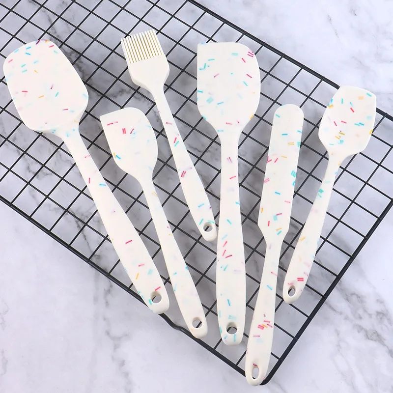 Silicone Spatula Kitchenware Baking 6-Piece Set One-Piece Cream Spatula Silicone Brush baking accessories silicone spatula silicone cake brush pastry brush